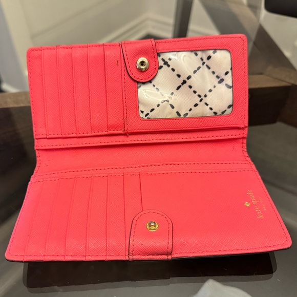 Kate Spade Wallet Barbie Pink Card Holder Coin Purse Fuchsia Snap closure - Picture 4 of 8